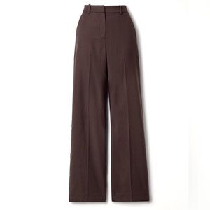 Simkhai Tavar Wide-Leg Wool Pants in Espresso